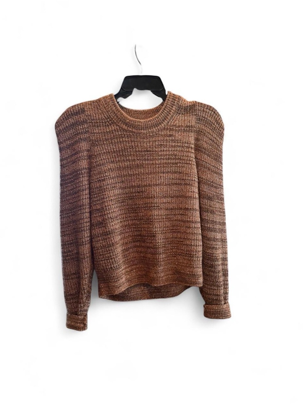 Madewell Brown Marled Textured Knit Crewneck Sweater Womens size Small Cotton